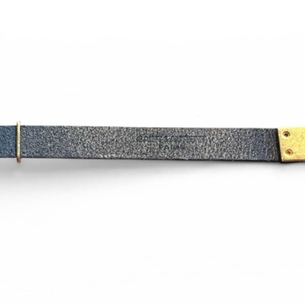 Saint Laurent YSL Cassandre Leather Bracelet Gold Logo Size M w/ Box Dust Bag - Picture 8 of 9